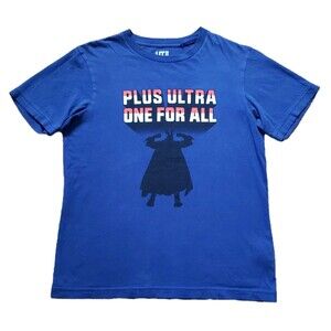 Uniqlo Plus Ultra One For All Size XS Mens Royal Blue T-Shirt My Hero Academia
